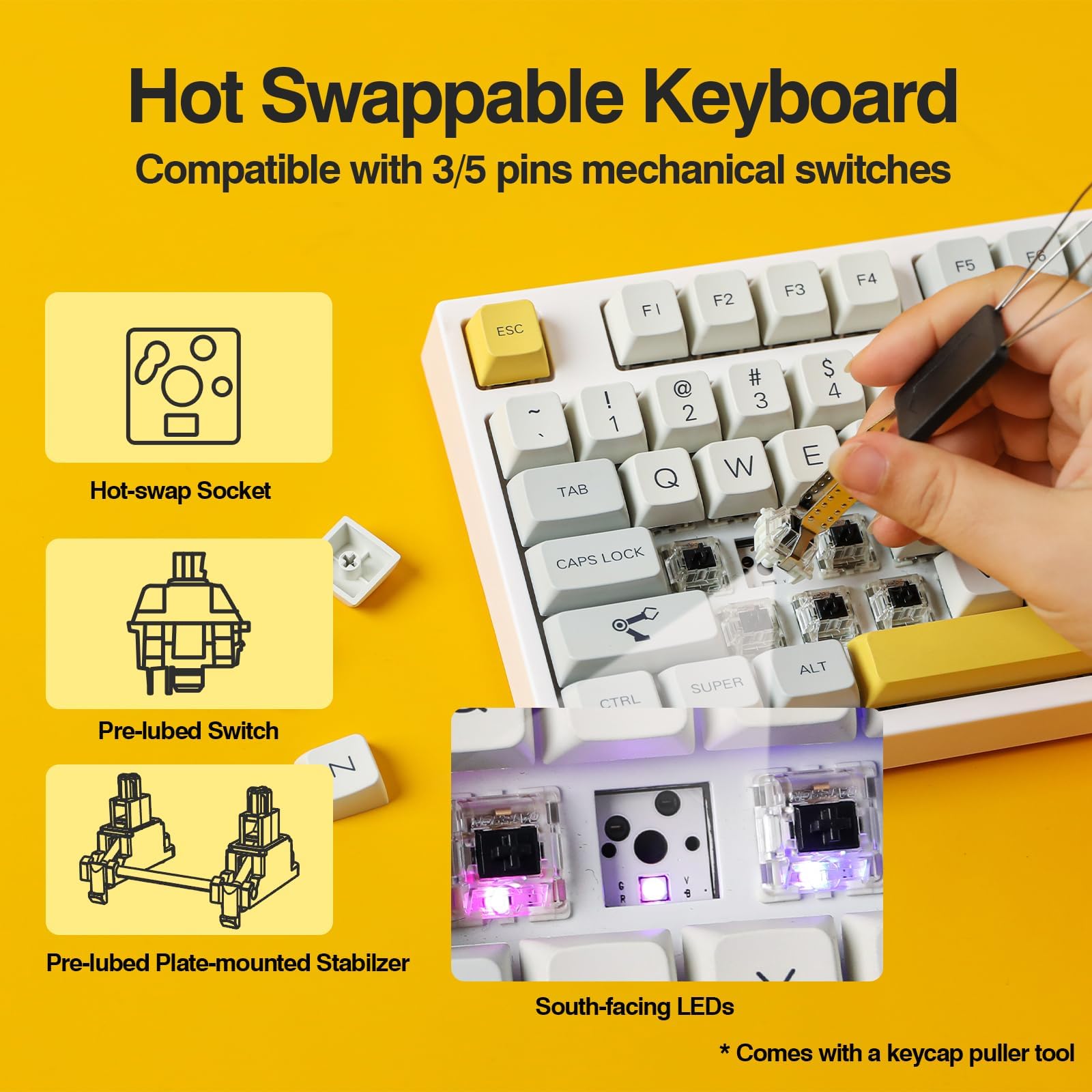 Amazon | EPOMAKER TH80 Pro ワイヤレスゲーミングキーボード3モード