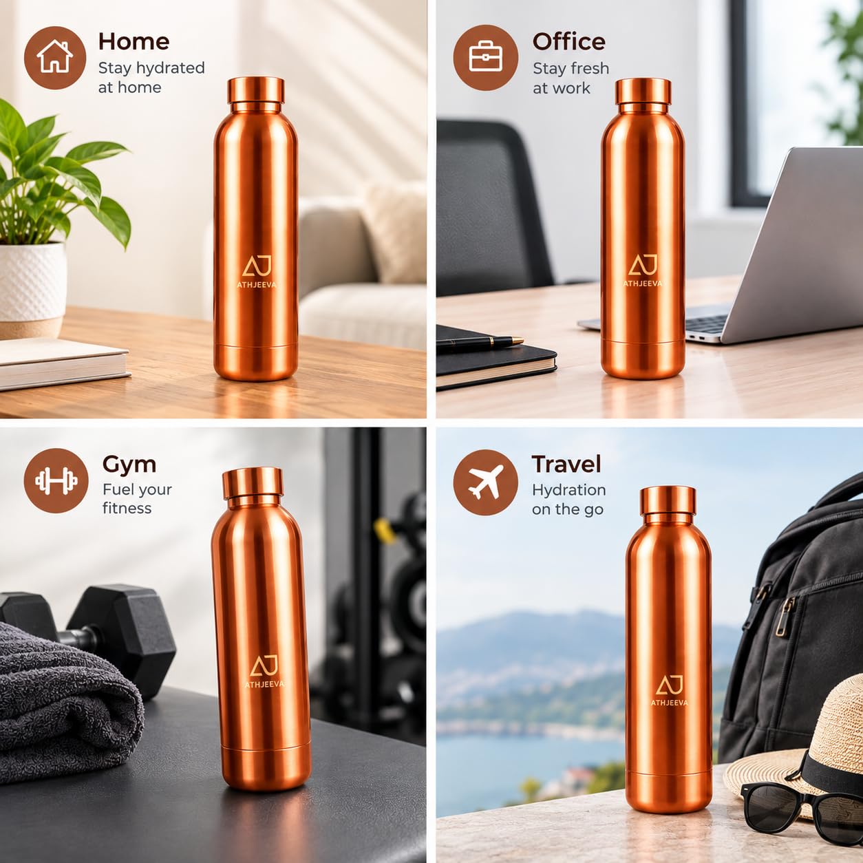 Pure Copper Water Bottle - Ayurvedic Health Benefits -7