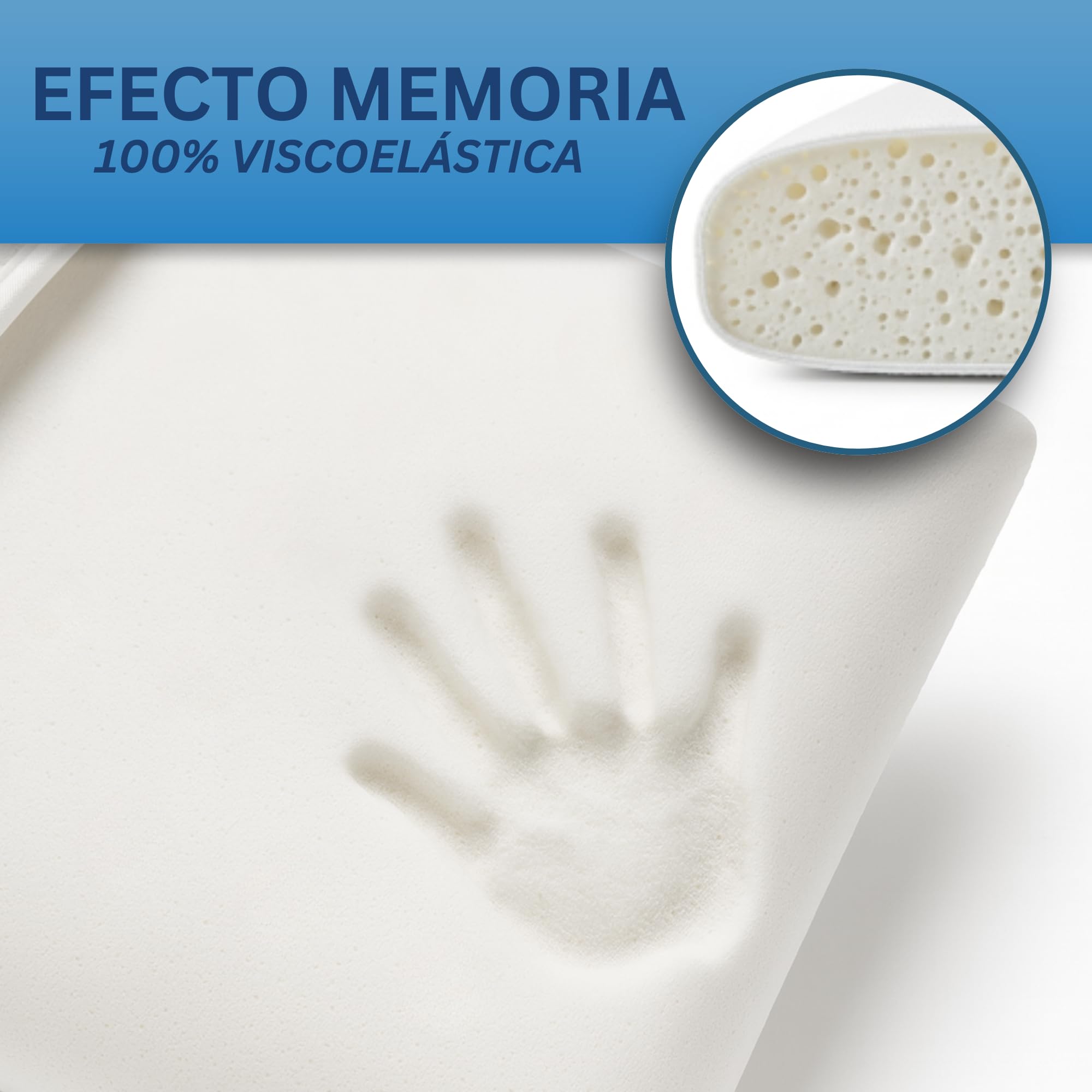 maname Almohada Infantil. 90x35x7cm Viscoelastica Ergonómica Hipoalergénica – Almohada Niños 3 Años Plana Hecha en España – Almohada de 90 para Niños con Doble Funda Algodon Memory Foam Kids Pillow
