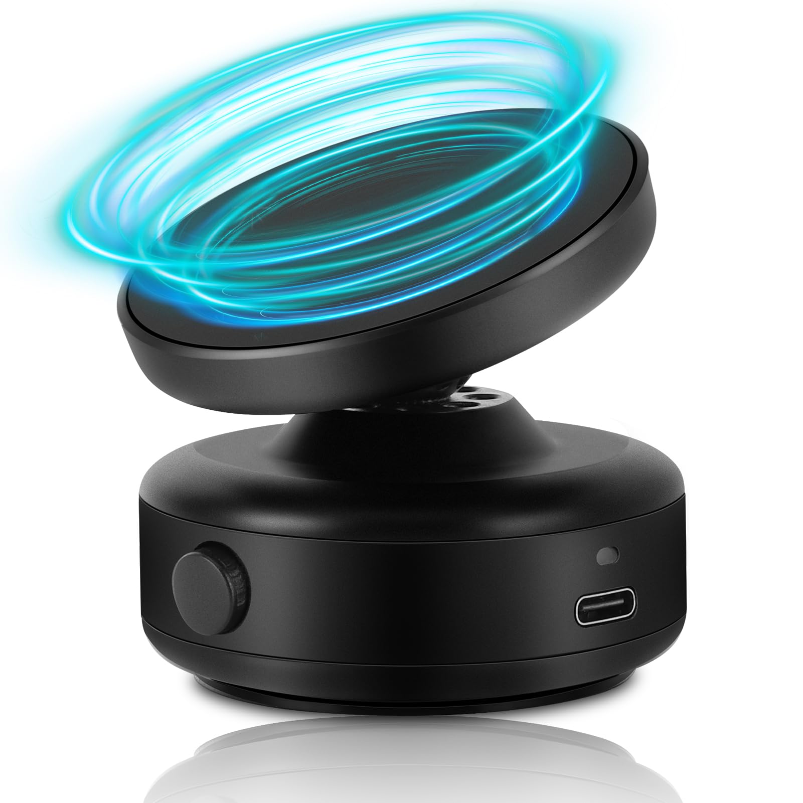 WODHMIEY Soporte Magnético Móvil Coche, 360° Rotación, con Ventosa al Vacío Eléctrica, Compatible con Teléfono iOS, Ideal para Coche, Hogar Y Gimnasio