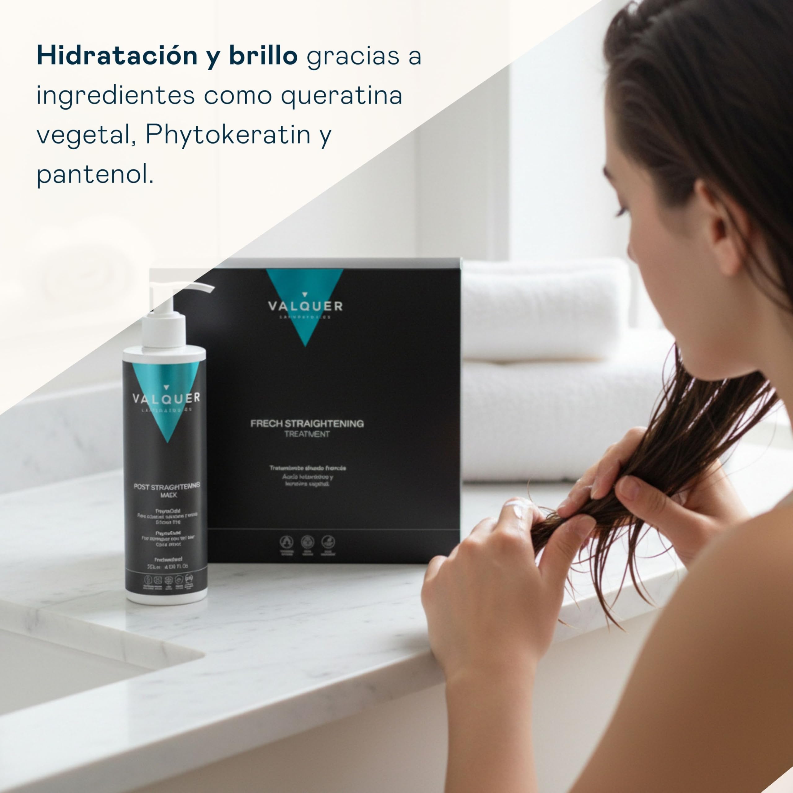 Valquer French Smoothing Pack: Treatment & Hair Mask 275ml, Hyaluronic Acid & Keratin, Vegan