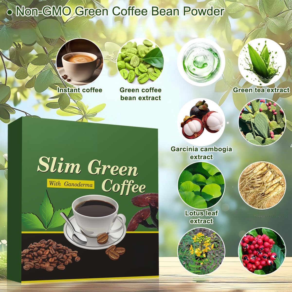 Café Soluble Premium en Poudre de Haricot de Café Vert | Soutient la Digestion, le Métabolisme & la Gestion du Poids, Sans Gluten