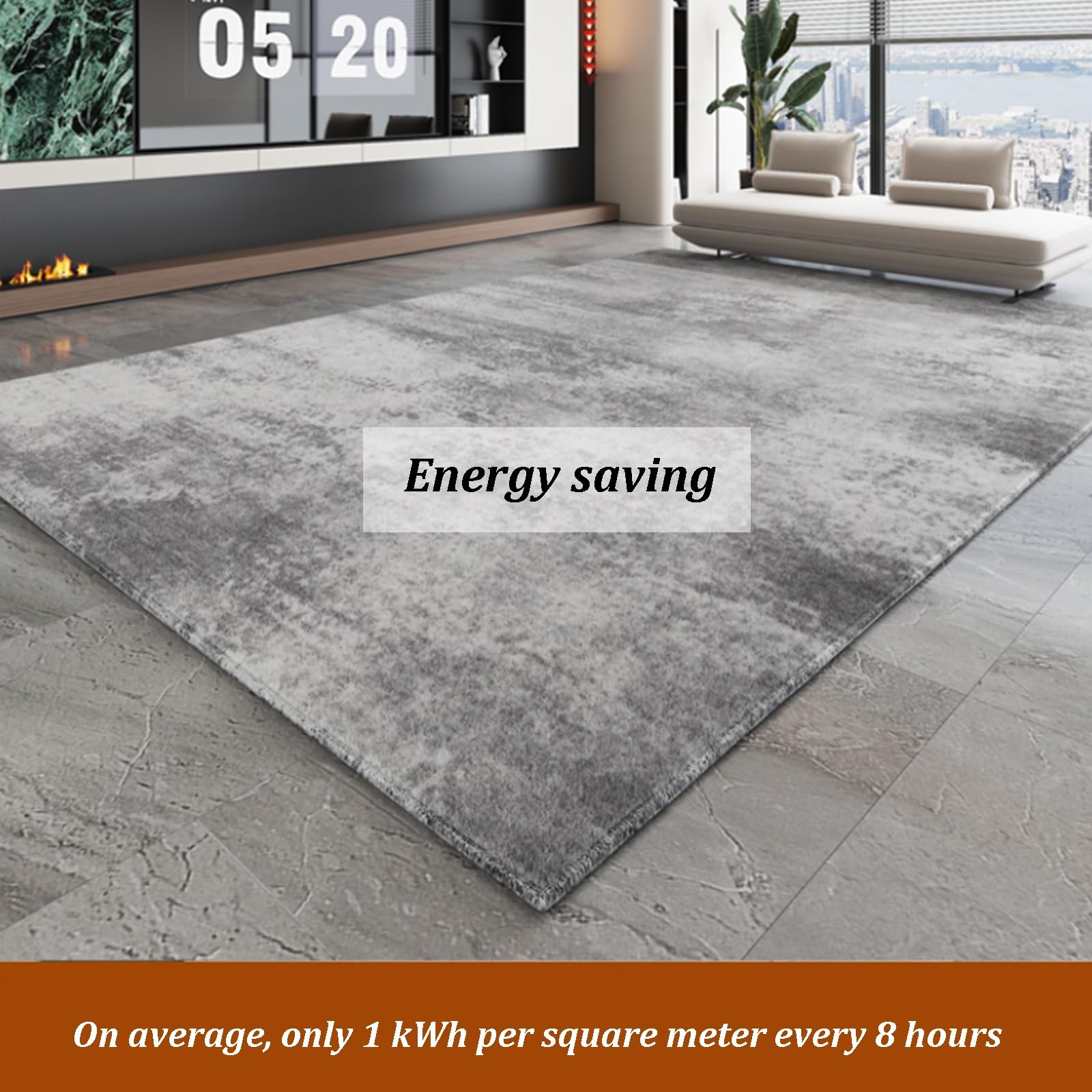 Grande Tappeto Riscaldante Elettrico, Cuscinetto Riscaldante Rimovibile E Lavabile, Scaldapiedi Portatile Sotto La Scrivania, Riscaldatore Per Interni, Per Ufficio, Studio(A,160 * 230cm)