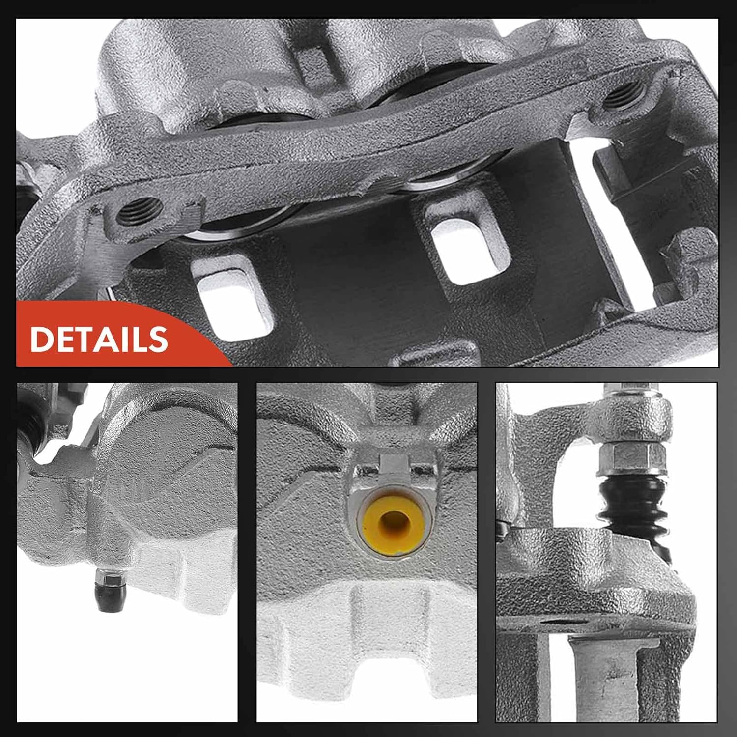 A-Premium Disc Brake Caliper Assembly with Bracket Compatible with Select Nissan and Suzuki Models - Frontier 2005-2016, Equator 2009-2012, L4 2.4L, L4 2.5L - Front Driver and Passenger Side, 2-PC Set
