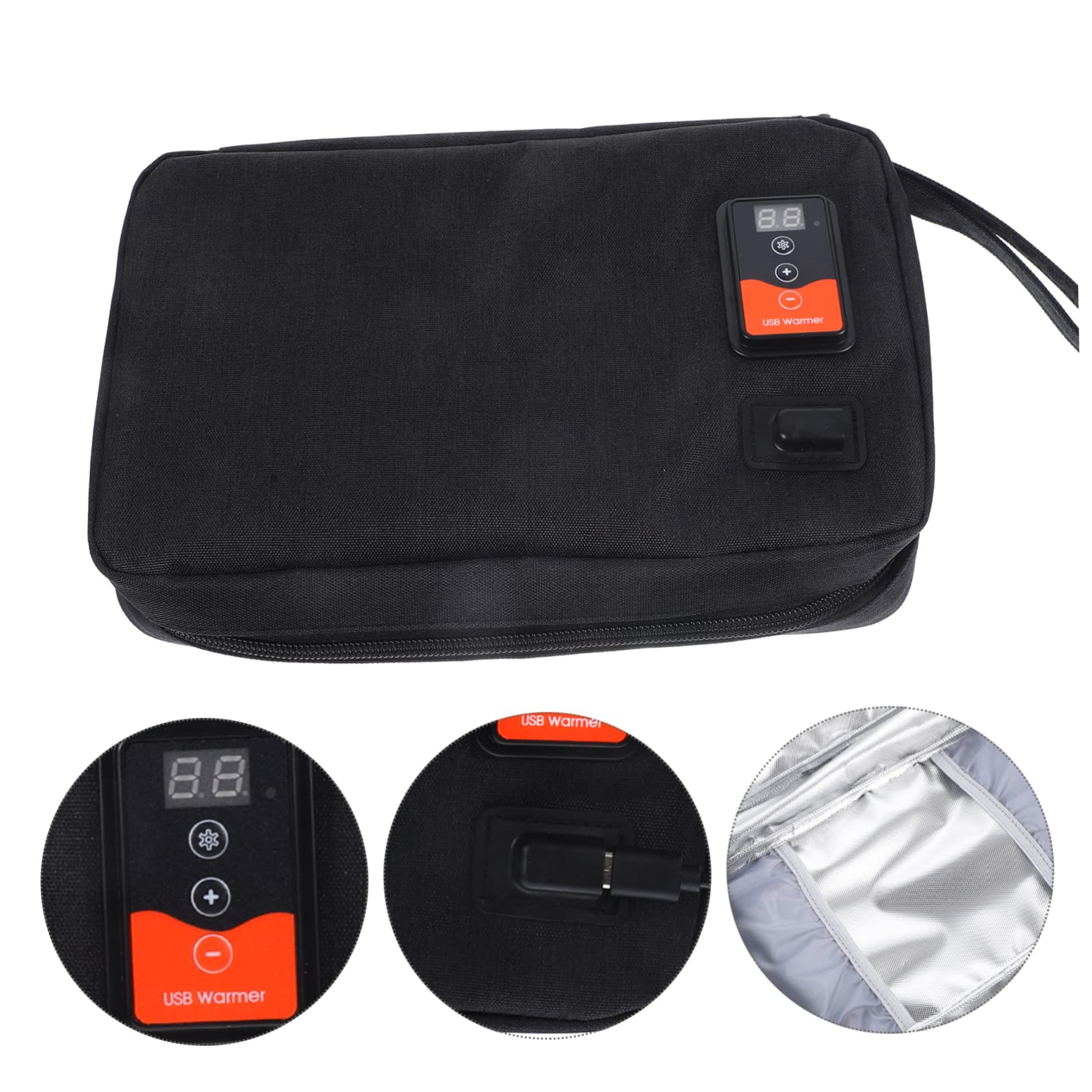 Vaguelly Tragbarer Feuchttuchwärmer mit USB Ladefunktion Energiesparend aus Neopren und Polyester für Unterwegs und Hause Geeignet Hält 20-80 Tücher Warm