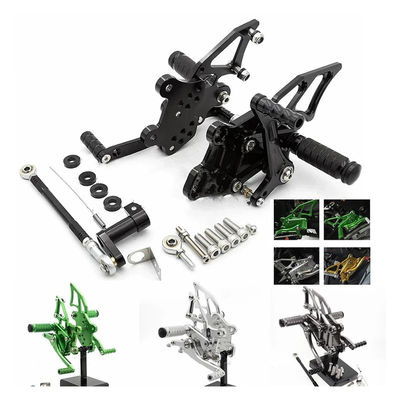 WILLAB Cale Pied Moto Repose-Pieds Pour YZF R3 Mt03 2014 2015-2021 Repose- Pieds De Moto Repose-Pieds Pédale CNC En Alliage D'aluminium Repose-Pieds Repose-Pieds Ensemble Arrière (Couleur : 8