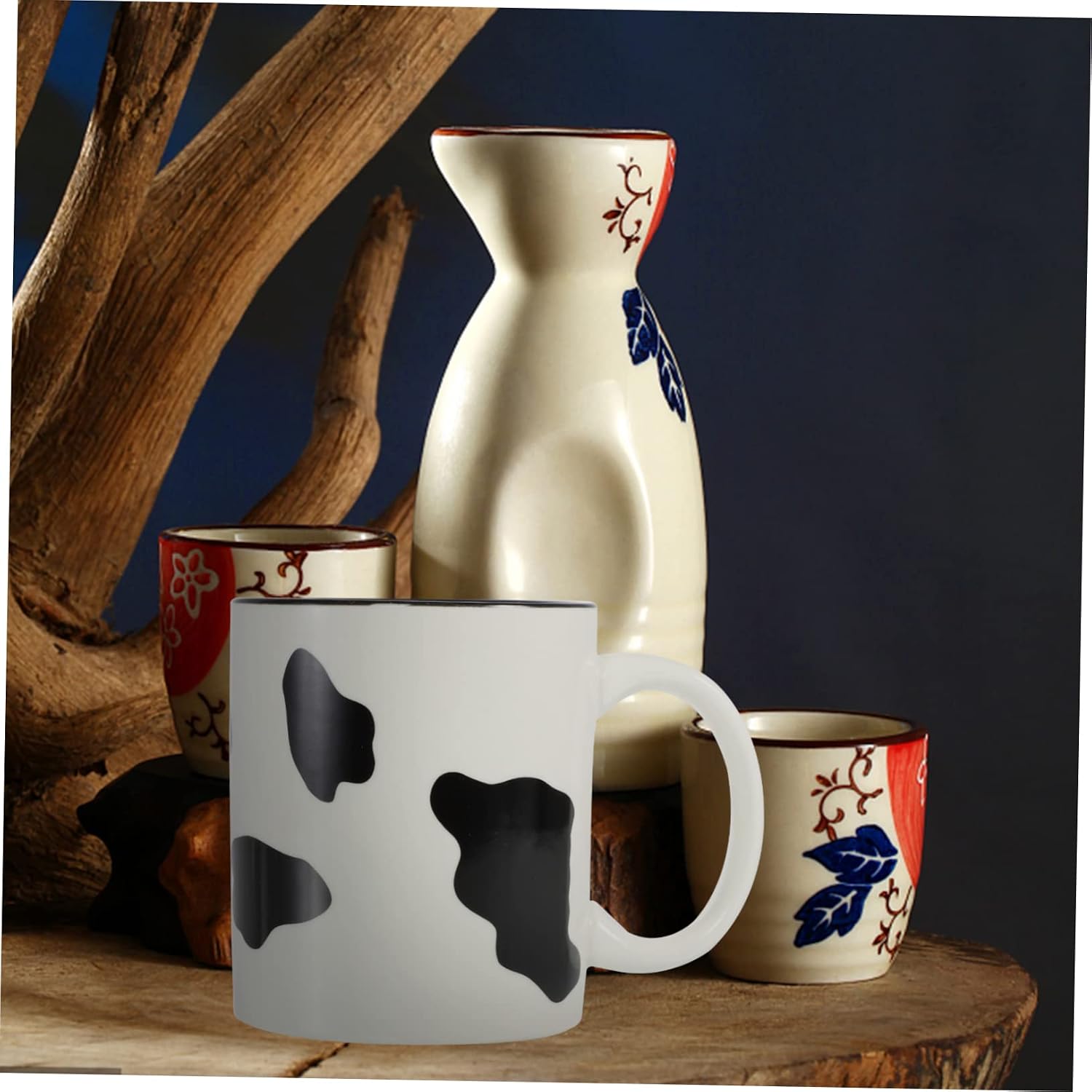 Alipis Creative Cartoon Ceramic Milk Cup 12oz Drinking Mug for Home Use Black and White Design for Coffee and Tea Lovers Fun Drinkware for Boys and Girls and Adults