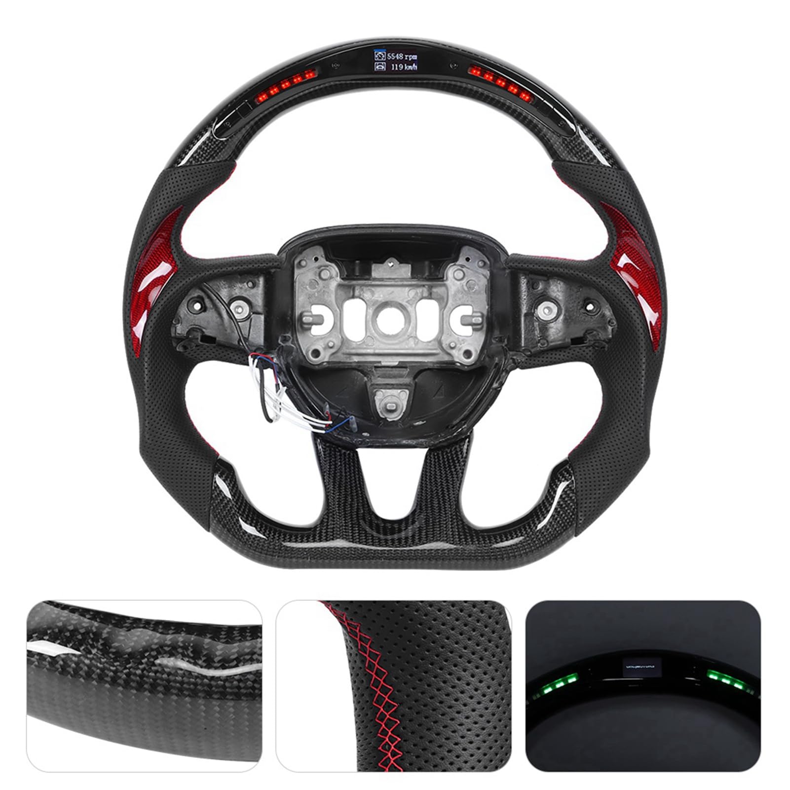 Wyświetlacz LED Race Kierownica z Włókna Węglowego dla HELLCAT 2015-2020 Zmodyfikowane Akcesoria Samochodowe