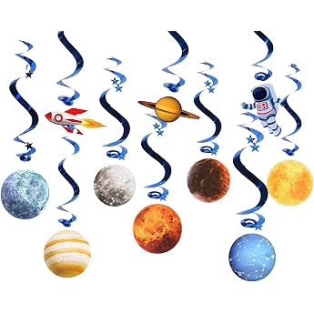 Pack of 10 Space Party Decoration Birthday Spirals Decoration for Room Decoration Festival Party