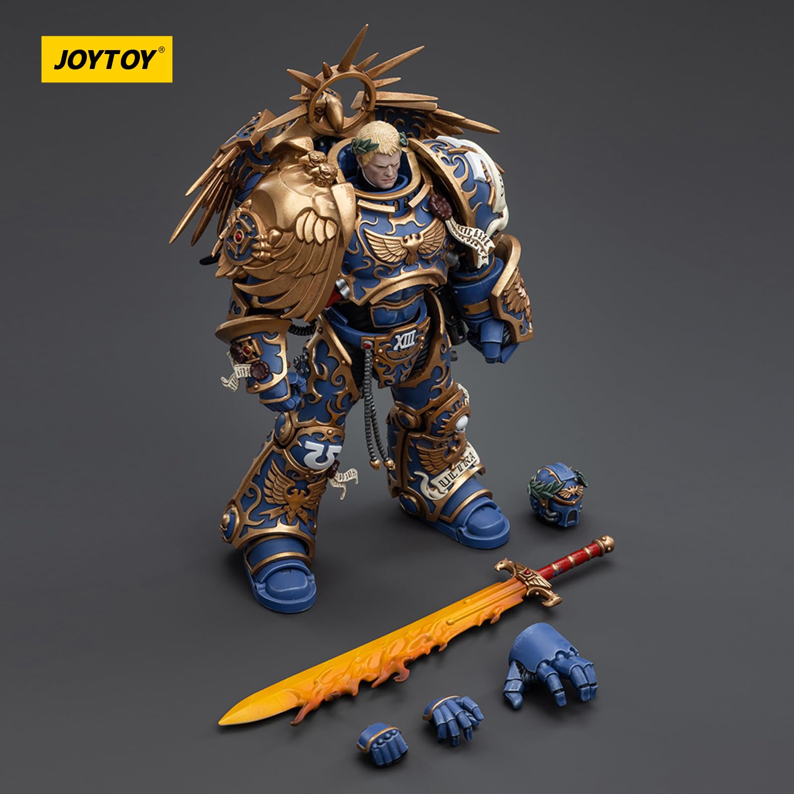 JOYTOY Warhammer 40k Ultramarines, Figura de acción a escala 1/18 del Primarca Roboute Guilliman de los Ultramarines, Dedicado a ti que amas coleccionar — view 9
