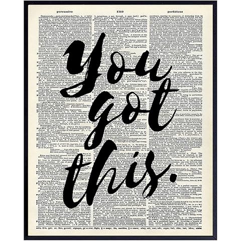 Motivational Dictionary Wall Decor Art Picture - Upcycled Poster Print for Home Office, Bedroom, Bathroom, Dorm - Inspirational Gift for Entrepreneurs, Students, Men, Women, Him, Her - 8x10 Photo