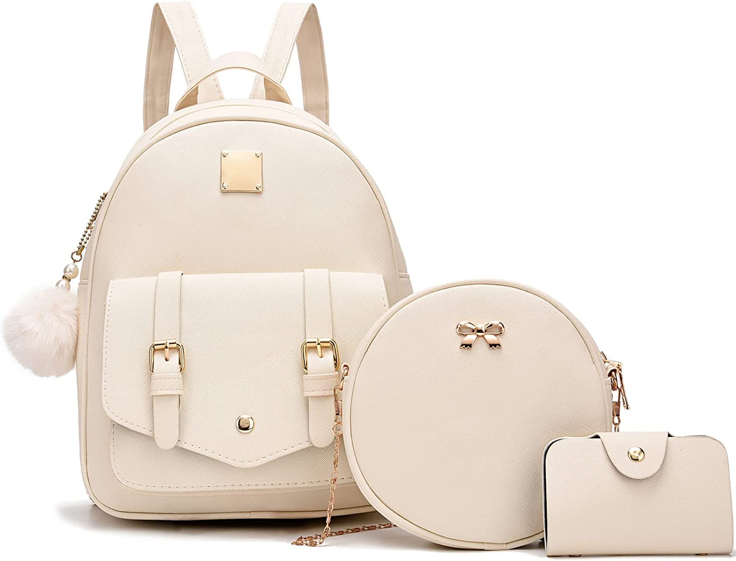 floki 32 all Fashion Girls 3-PCS Fashion Cute Mini Leather Backpack sling & pouch set for Women/gift for girlfriend-picture-28
