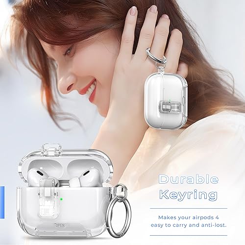 Miniatura 5 de R-fun Funda para AirPods Pro de 2 generación con kit de limpieza y 4 pares de almohadillas de repuesto (XSSML), silicona protectora completa para