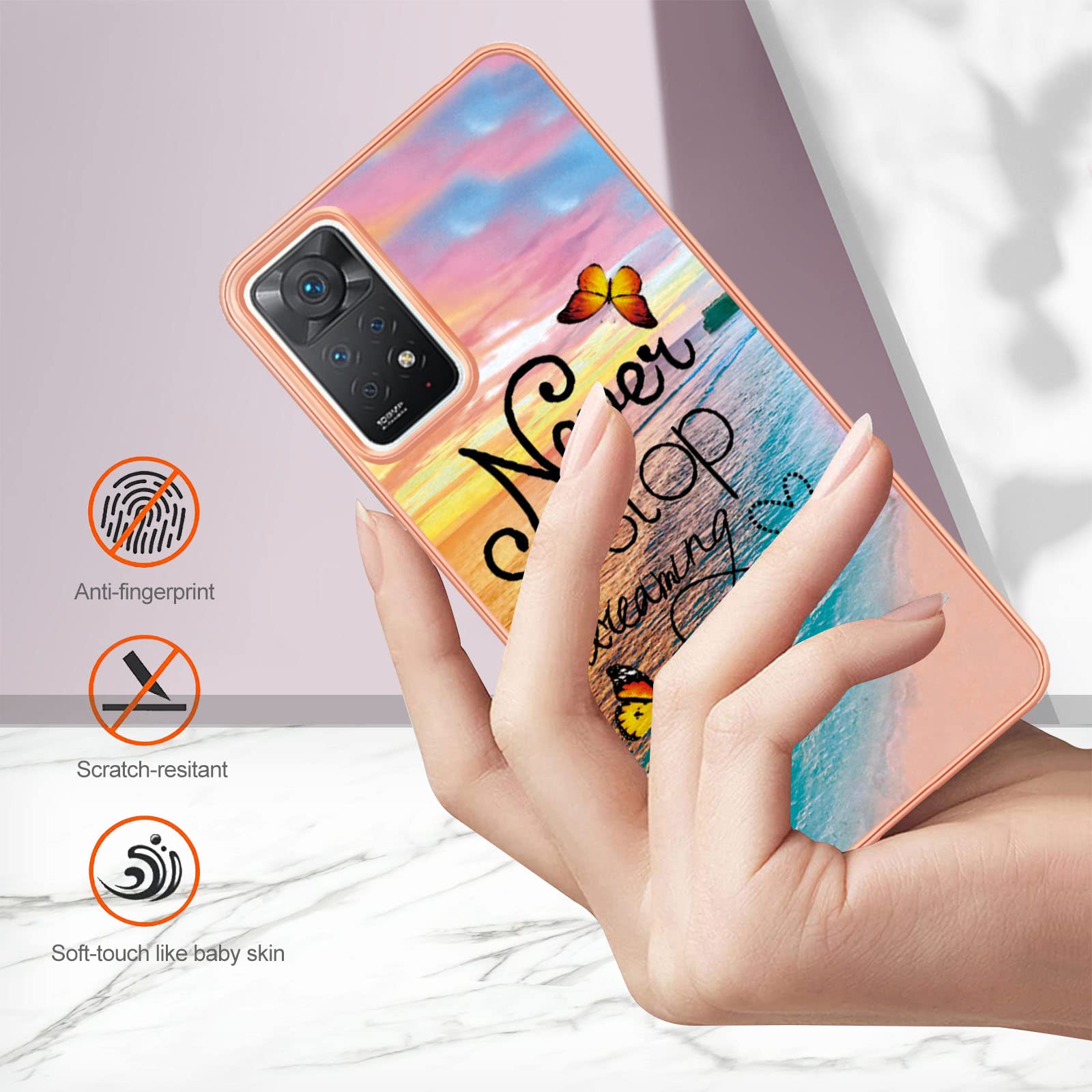 WBWONE Coque Pour Xiaomi Redmi Note 11 / Note 11S – Étui Souple TPU Anti-choc Motif Peint Coloré