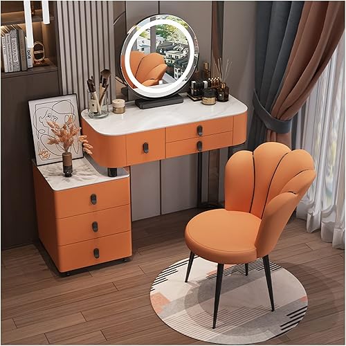 Miniatura 6 de Tocador Mesa de maquillaje de pizarra de madera, tocador de apartamento, armario de almacenamiento, espejo de maquillaje, juego de combinación de