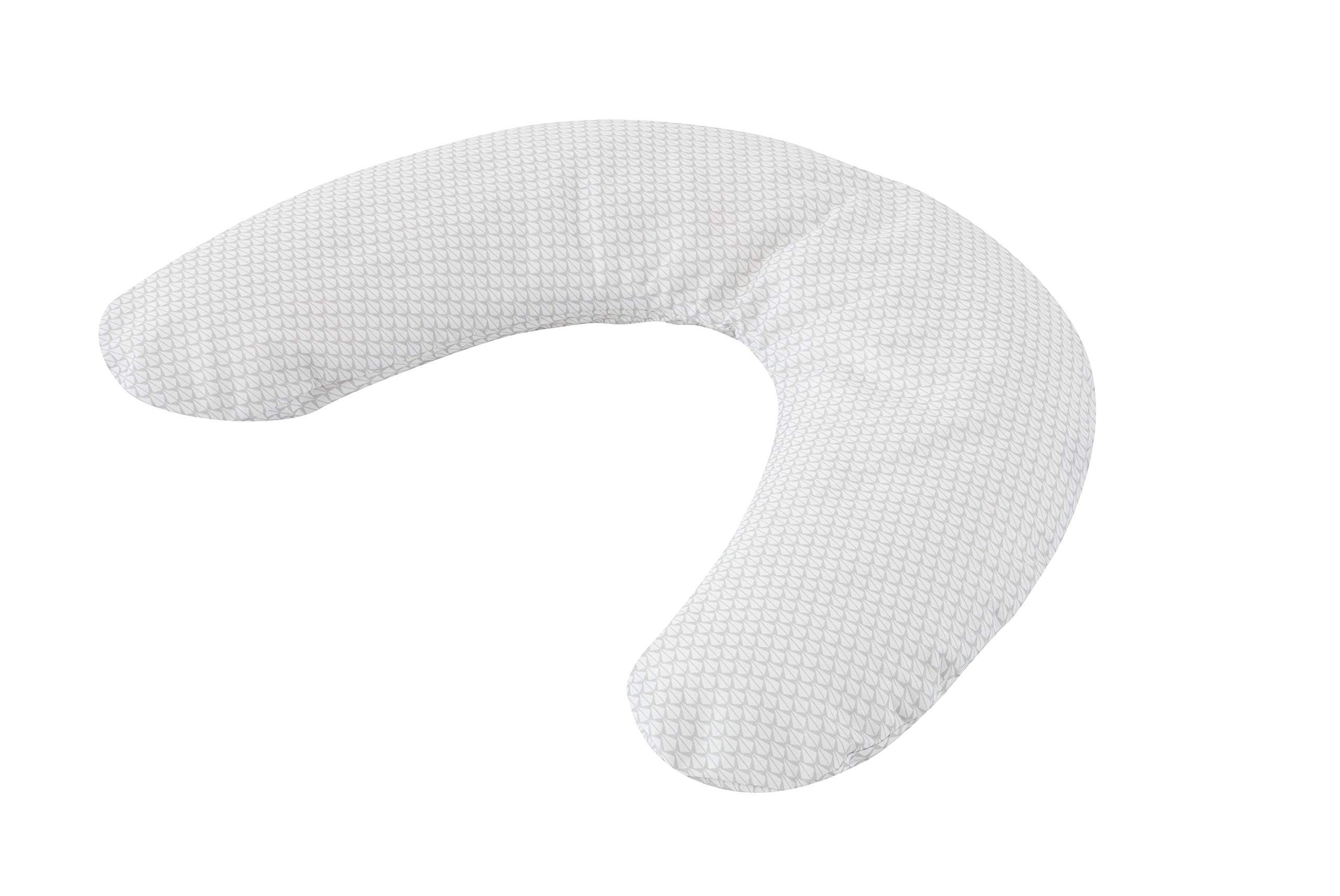Träumeland T041028 Seiten-Lagerungskissen | Nackenkissen | Babykissen Geo grau - stabilisieren in Seitenlage, zusätzlich ideal als Schlaf- und Reisekissen, mehrfarbig
