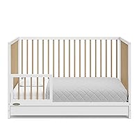 Vista 7 de Graco Teddi 5-in-1 Convertible Crib with Drawer (White with Driftwood) – GREENGUARD Gold Certified, Crib with Drawer Combo, Full-Size Nursery