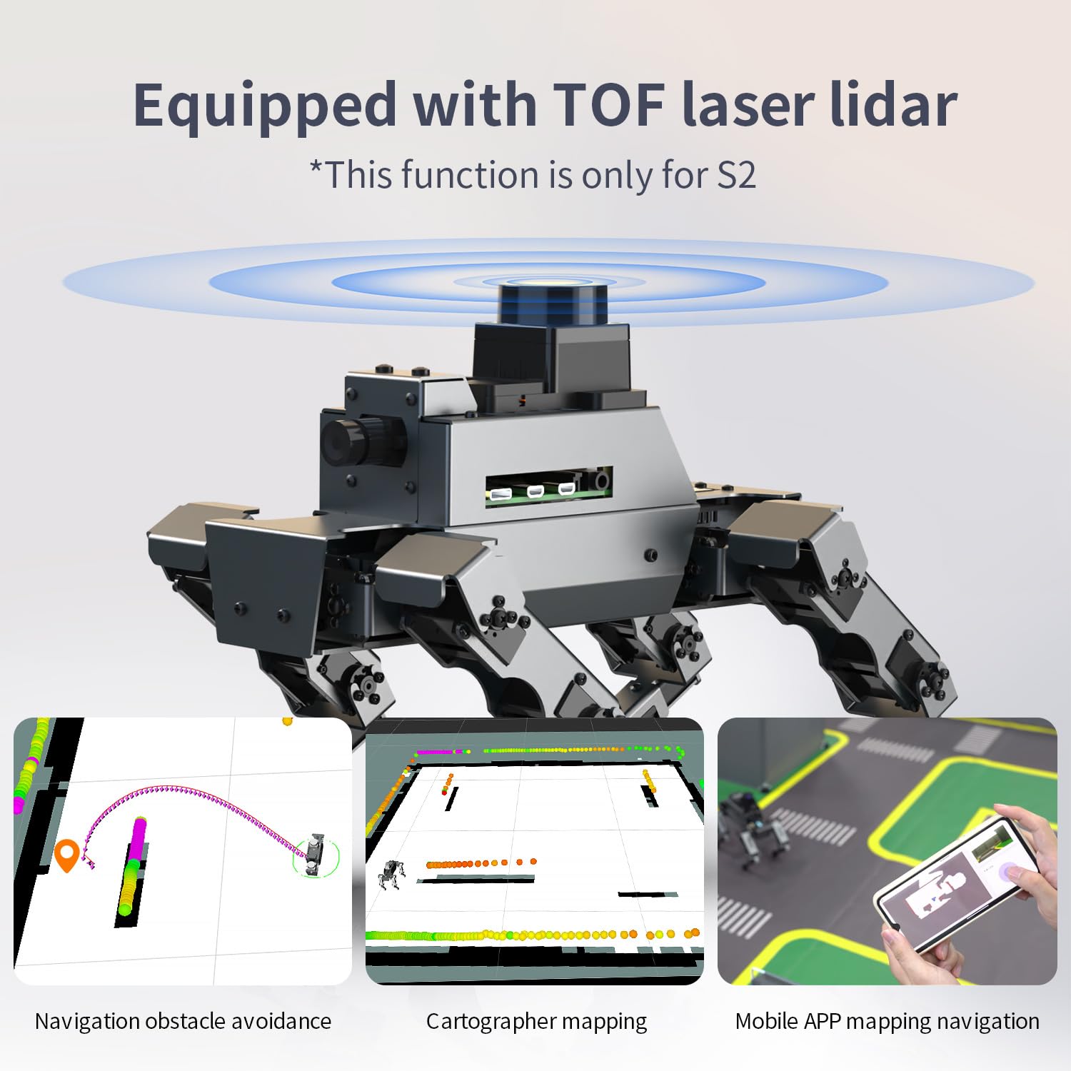 Yahboom ROS2 Robot Dog with RPi 5 AI Model Voice Embodied Intelligence OpenCV Programmable Bionic Quadruped AI Robotic Dog,for Educational Python Programming,Electronic Engineers(Without pi)