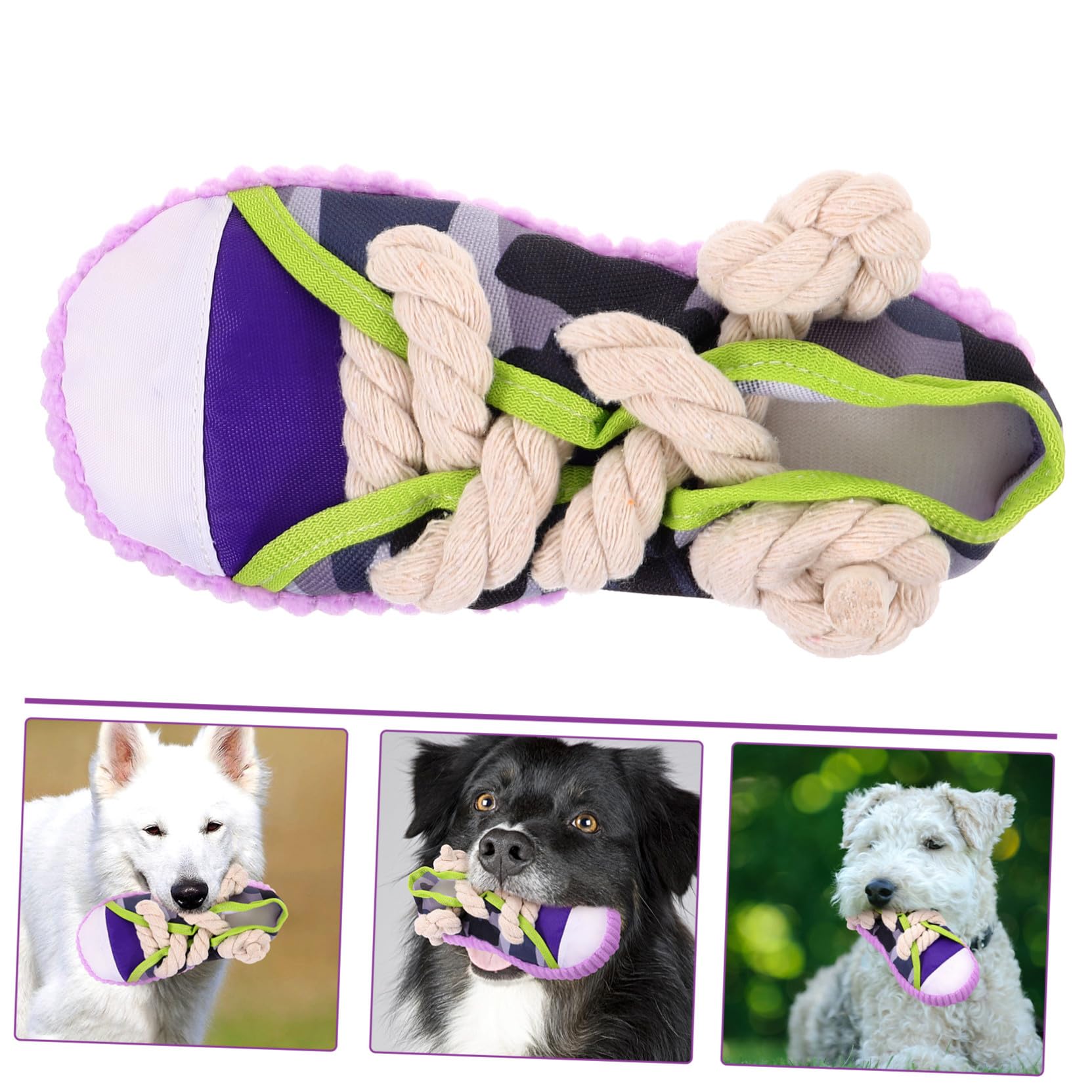 SEWACC Juguete para Masticar Perros Sonido en Forma de Zapato, Cuerda de Algodón, Tamaño Mediano, para Cachorros y Perros, Juguete Interactivo para Limpieza Dental y Entretenimiento