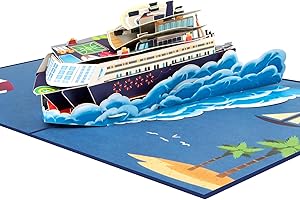 GREETING ART Cruise Ship Greeting Cards, Cruise Ship Pop Up Card