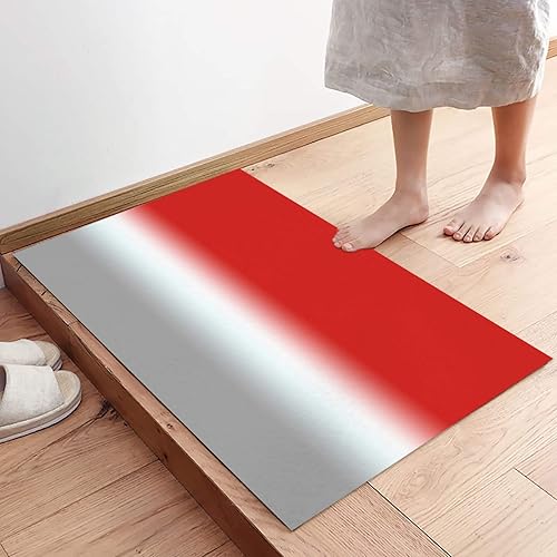 Miniatura 4 de Kitchen Rug Mats Set of 2 Piece Red and Grey Ombre Non Slip Cushioned Rug Gradient Gradual Color Anti-Fatigue Washable Comfort Floor Mat Carpets