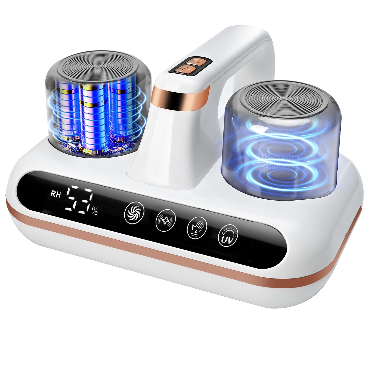 Aspiratore Battimaterasso,Aspirapolvere cordless con sensore acari e display, aspirapolvere con luce UV, rimuove il 99,9% degli allergeni, per divani,Numero di brevetto: 015075483-0001