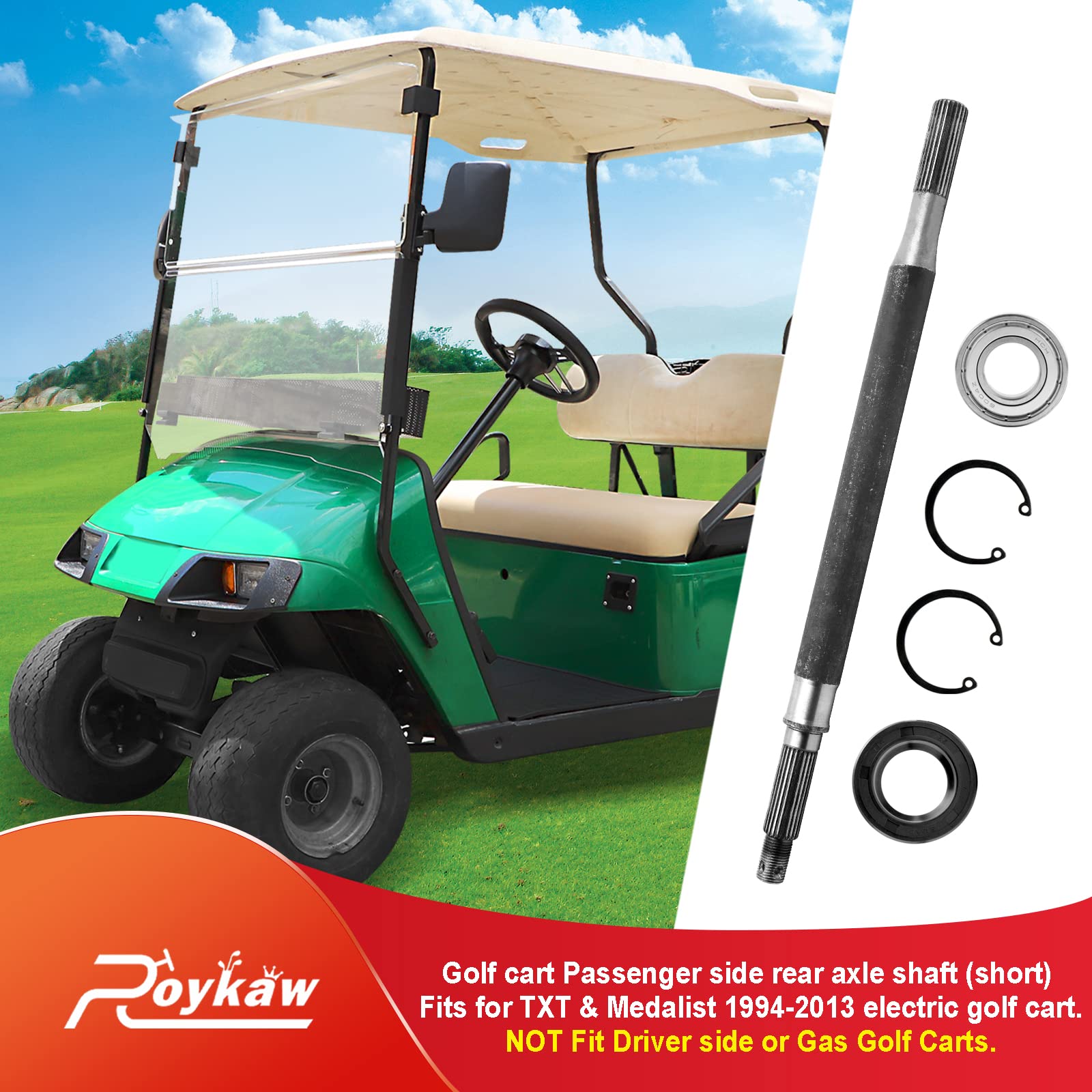Eje Trasero Con Kit De Sello Para Carrito De Golf EZGO TXT Eléctrico (1994+)