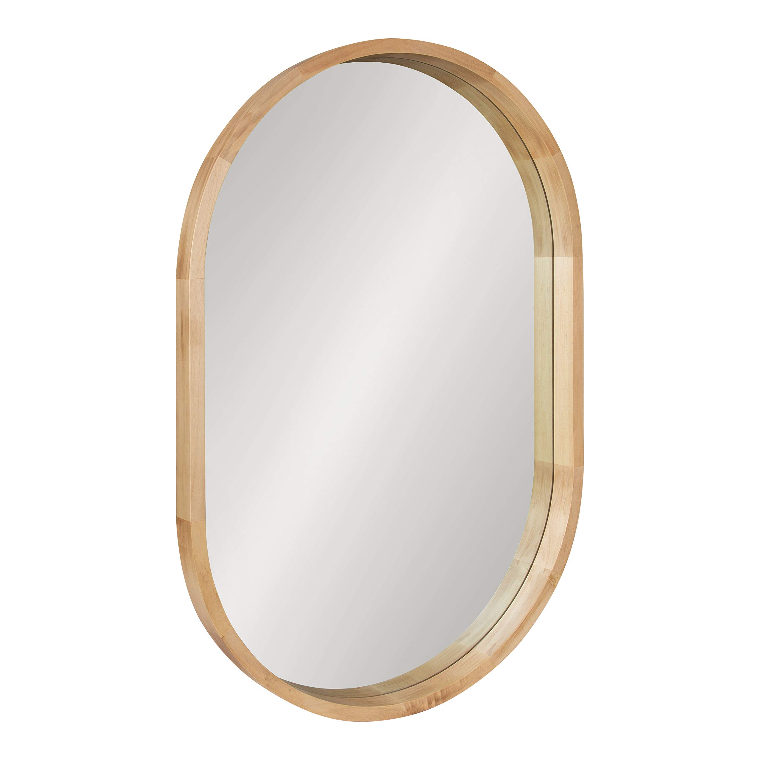 Kate and Laurel Hutton Modern Capsule Wall Mirror, 24 x 36, Natural Wood, Scandinavian Decorative Mirror for Wall