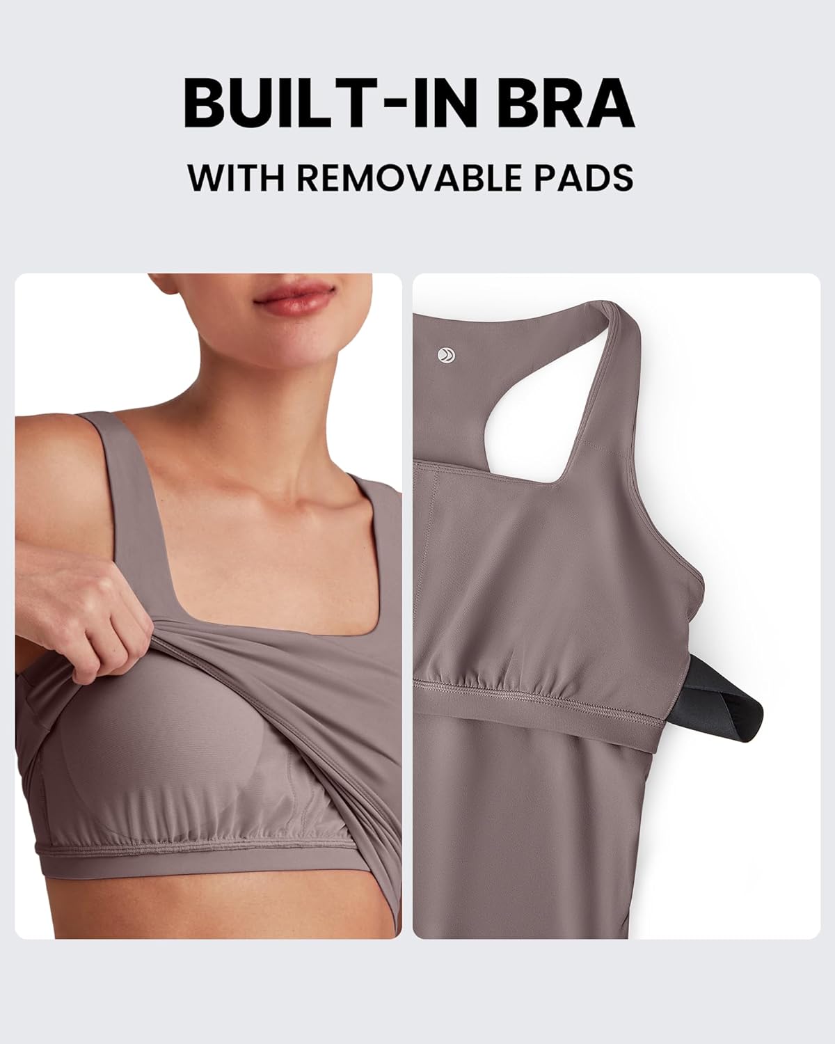 G4Free BareFeel Maternity Racerback Tank Tops with Built in Bra Ruched Sleeveless Square Neck Pregnancy Yoga Workout Shirts - Image 5