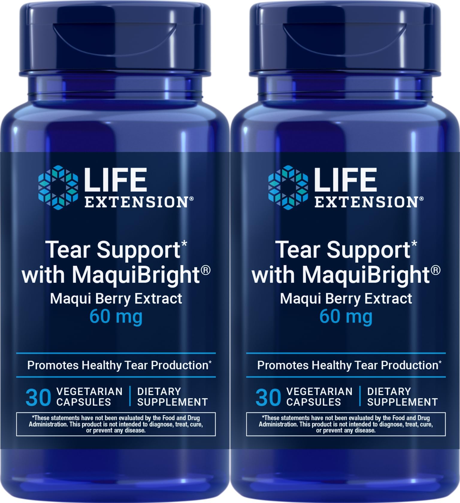 Life Extension Tear Support with MaquiBright 60 mg, 30 Vegetarian Capsules-Pack-2