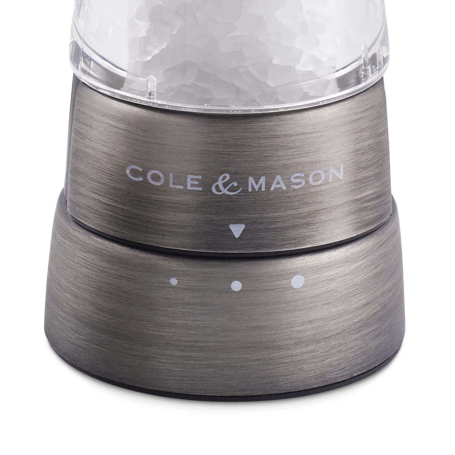 Cole & Mason H332028 Derwent Titan Salz und Pfeffer Mühle, 2er Set Manuell, Edelstahl/Acryl, 190mm, Precision+, Geschenkset