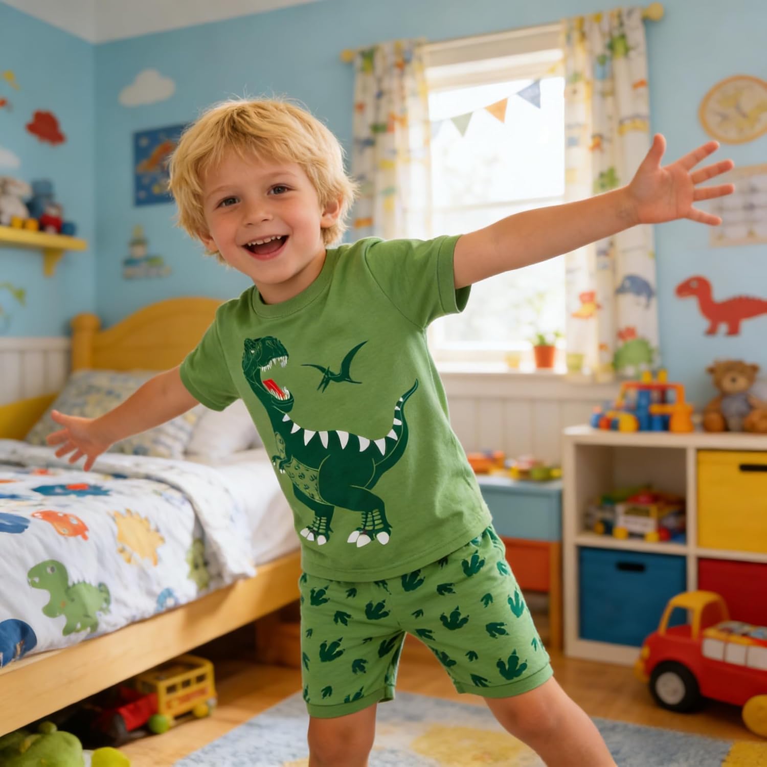 Akyzic Little Boy Short Pajamas Sets for Toddler Sleepwear Summer 2 Piece kids Pjs 2-7T - Image 2