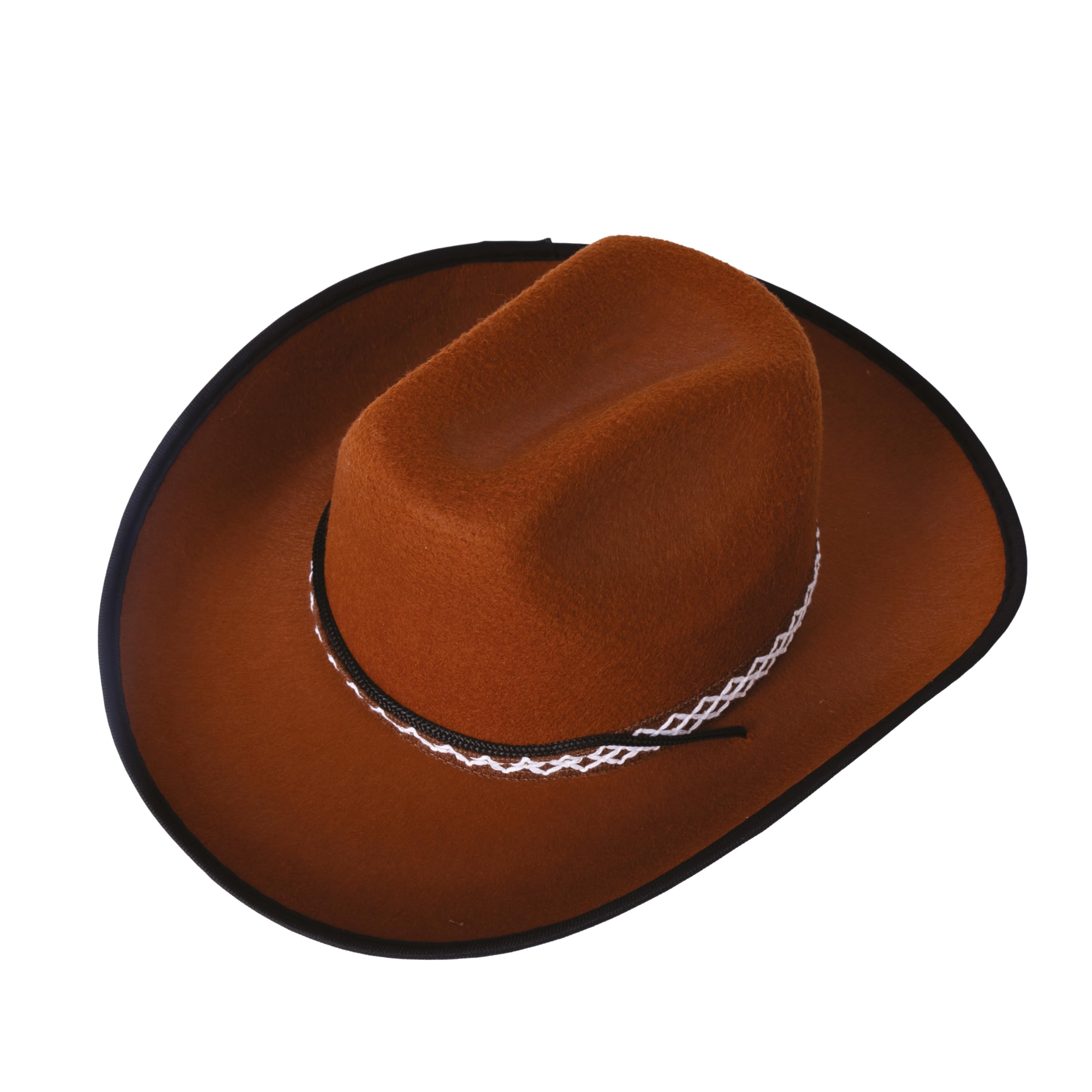 P'TIT CLOWN - 11235 - Chapeau Feutre Cowboy Enfant - Unisexe - Accessoire Déguisement Western - pour Costume Carnaval, Halloween, Cosplay, Anniversaire Fête Costumée, Spectacle - Marron