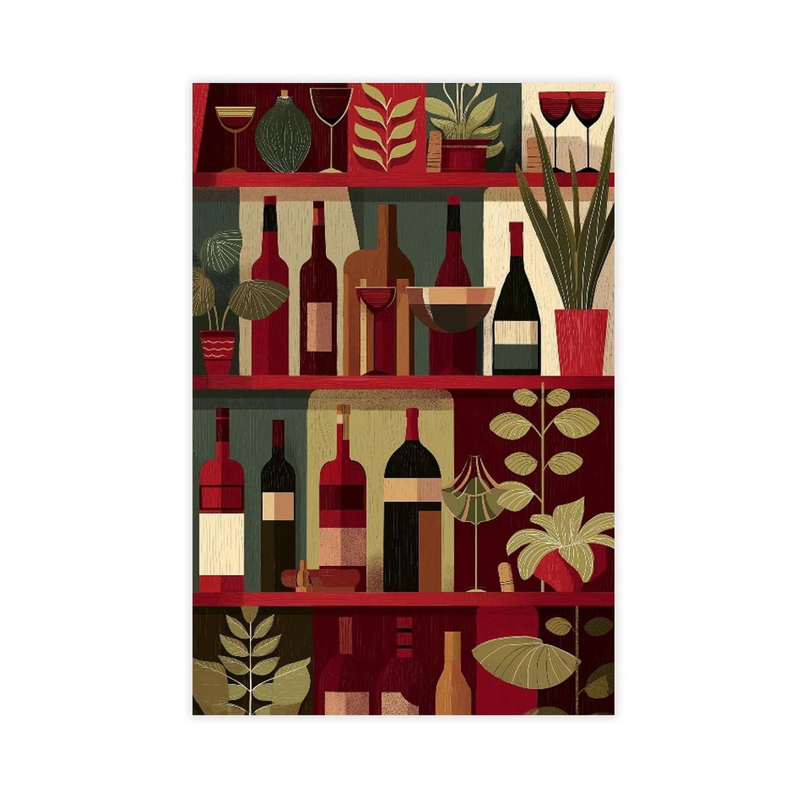 MRYCQ Wine Bottle Poster Canvas Poster for Home Decor Gift