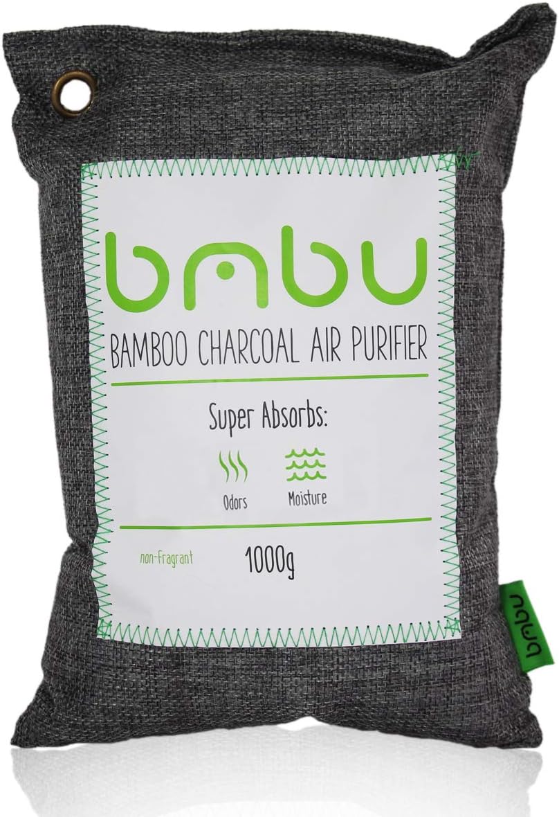 bmbu 1000g Large Bamboo Charcoal Air Purifier Bag - Car Deodorizer/Car Freshener - Remove Odor and Control Moisture in Your RV, Camper, SUV, Car, Truck, Closet, Mobile Home, Storage - Non Fragrant