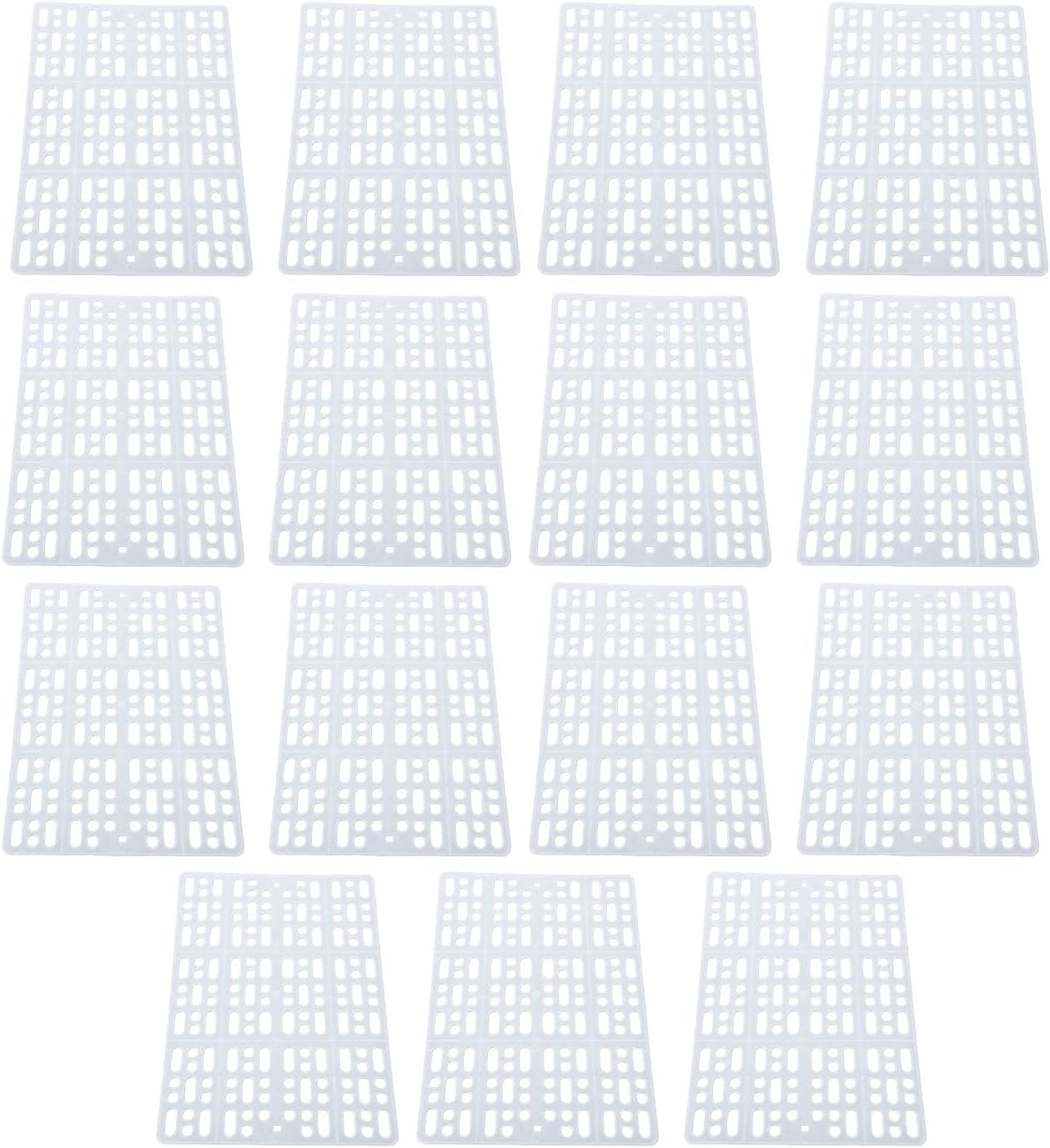 Dpofirs Rabbit Cage Mat Floor - 15PCS Bunny Resting Pad, Food Grade Plastic, Easy Cleaning, Secure Clips, Modular Design for Guinea Pig Small Animal Cages (White)