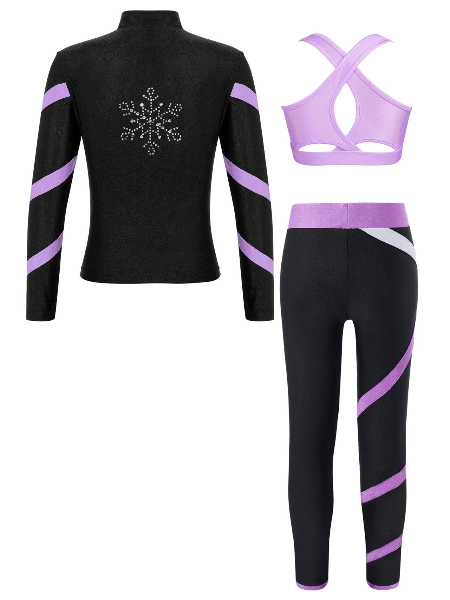 Filles Survêtement Athlétique Leggings Avec Débardeurs 3 Pièces Tenues De Fitness Ensembles Gymnastique Entraînement Sportif 5-16 Ans