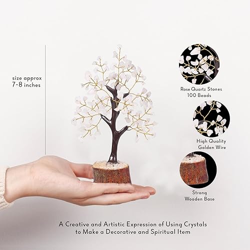 Miniatura 4 de Cristales de cuarzo rosa, Árbol de dinero de buena suerte, Decoración de habitación rosa, Artículos espirituales, Árbol de dinero de cuarzo rosa,