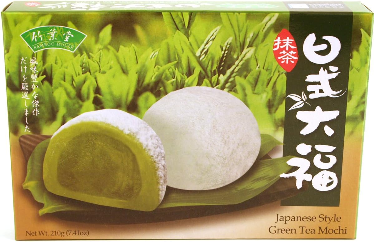 Bamboo House Japanese Style Mochi (Daifuku) - Matcha (Green Tea) 210g/Japanese Style Green Tea Mochi - 210 g/7.41 oz