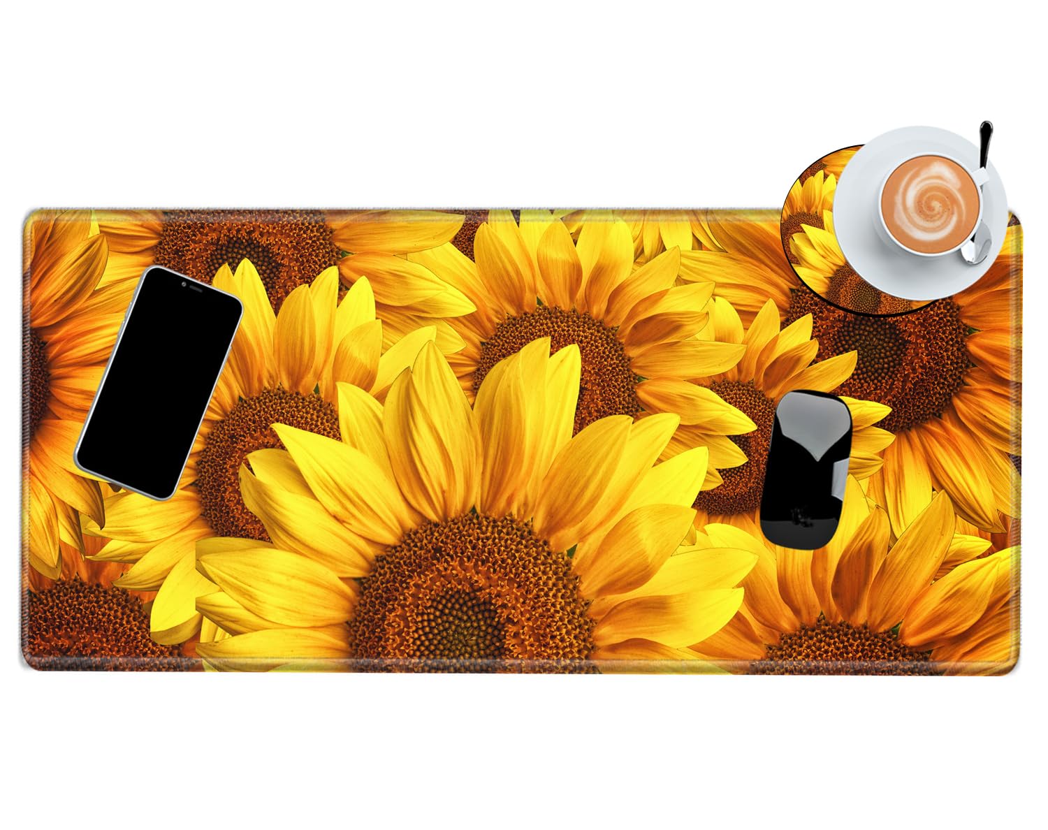 Sunflower Mouse Pad 24x12 Desk Pad XL Mousepad Gaming Desk Mat for Desktop Extended Computer Mat Large Mouse Pads for Wireless Mouse Office Laptop Accessories Gift — image 1