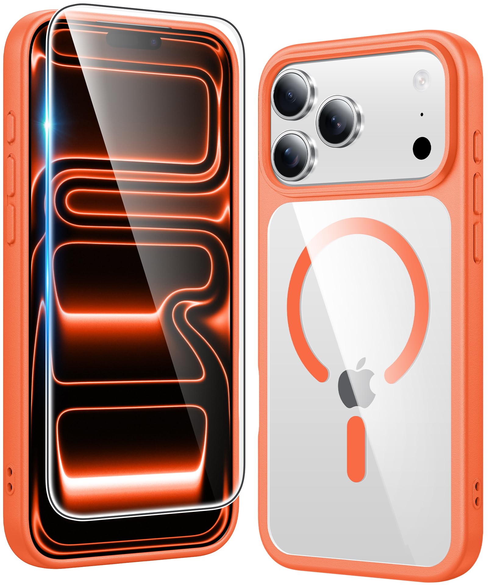 FNTCASE for iPhone 17 Pro-Max Case Compatible with Magsafe Clear Phonecase | Screen Protector, Military Grade Drop Protection, Slim Magnetic Phone Cases, Shockproof Bumper, Transparent Cell Cover