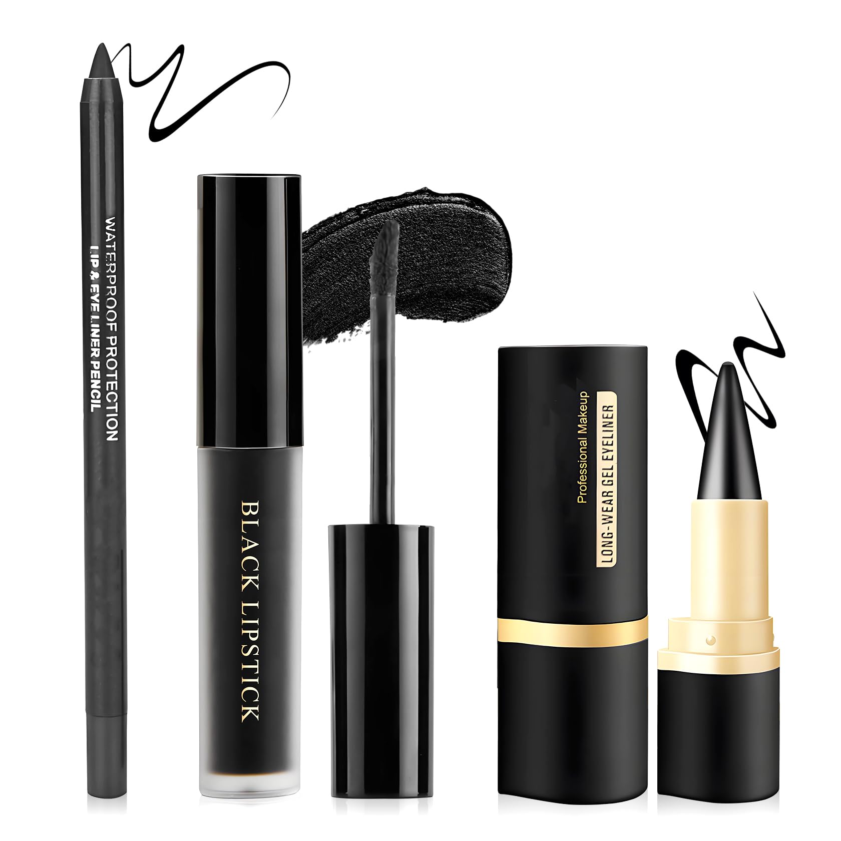 Black Lipstick Halloween Black Lip Liner Gel Eyeliner Pencil