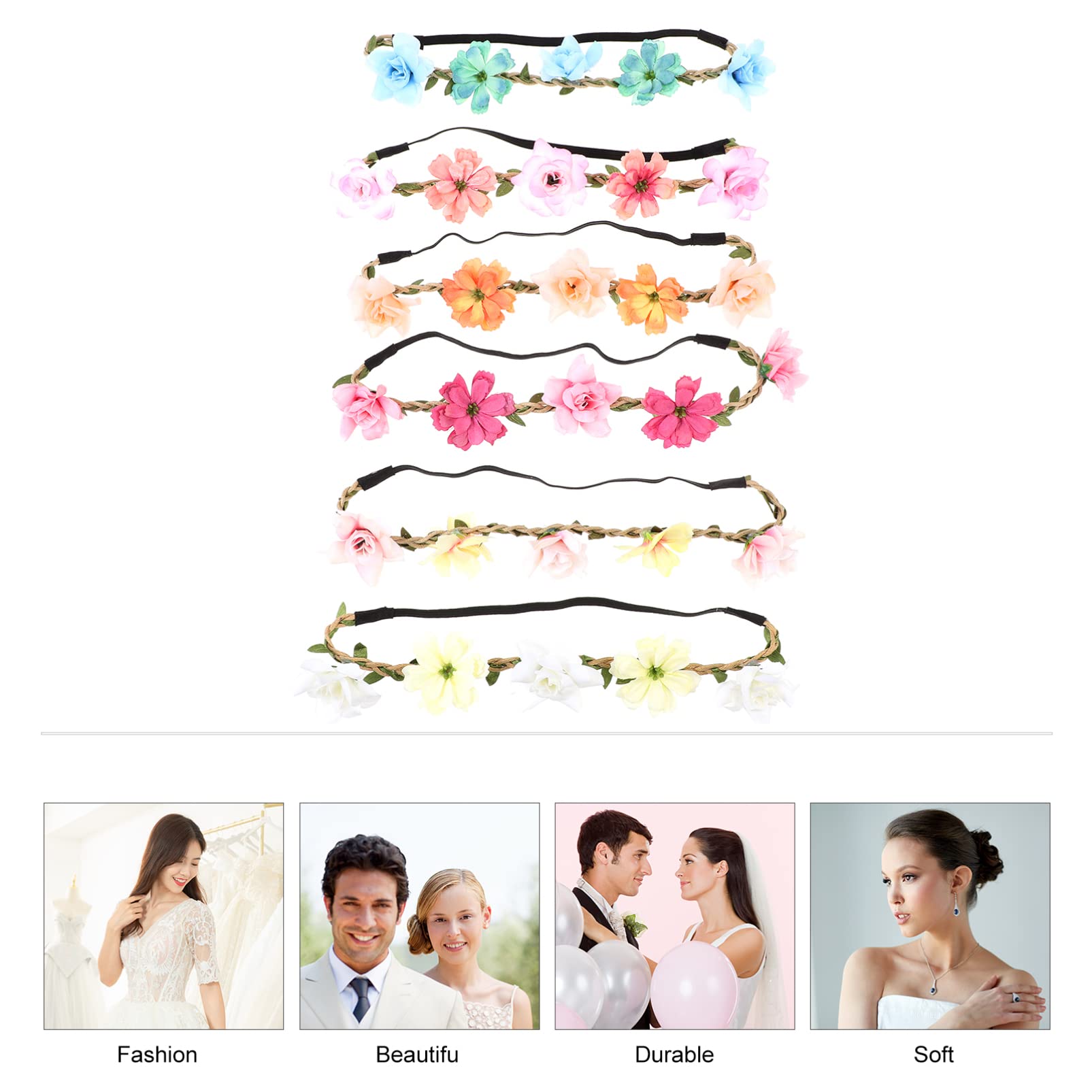 LALAFINA Sets Elegantes Blumenstirnband Realistische Blumenkrone Für Frauen Für Hochzeiten Fotografie Cosplay Halloween Pcs