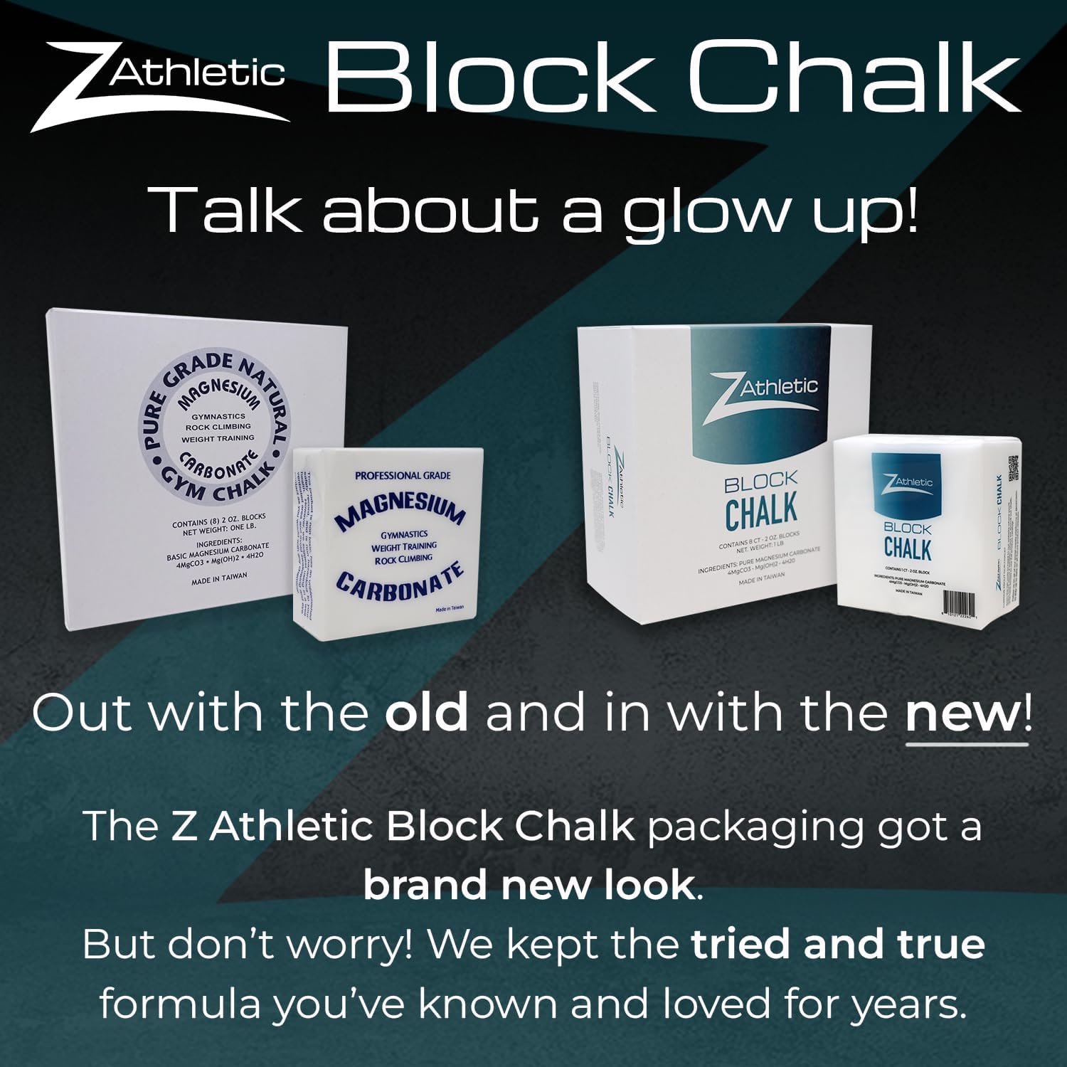 Z Athletic Block Chalk for Gymnastics, Weightlifting, Rock Climbing, Crossfit (Multiple Sizes Available)