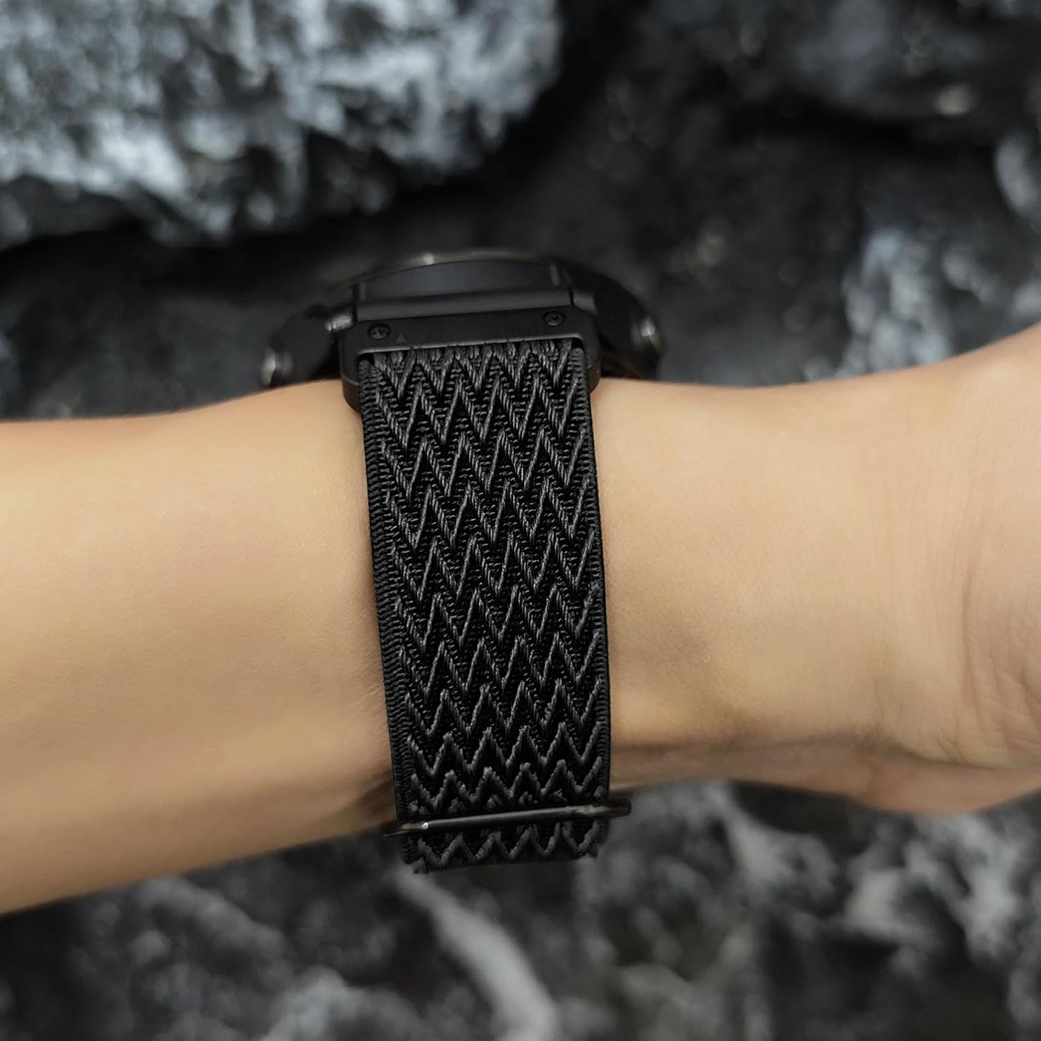 Abanen Upgraded Quick Fit 22mm Elastic Band for Garmin Fenix 8 47mm/ Instinct 3 45mm/ Fenix 7/6/5, Soft Stretchy Loop Nylon Wristband Strap for epix Pro/Tactix 8 (47mm) - Image 8