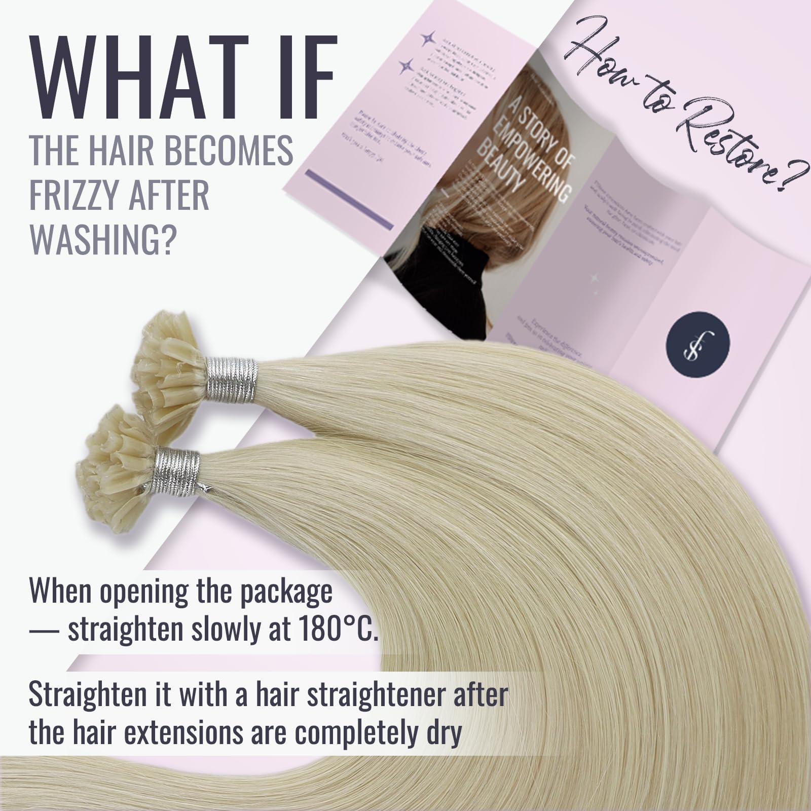 Fshine Extension Cheratina Capelli Veri Biondo Platino Real Hair Extensions 50cm 50g Cheratina Per Extension Capelli Remy U Tip #60