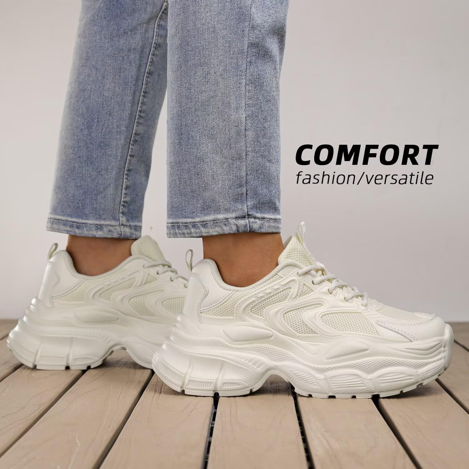 Womems Walking Shoes Running Tennis Fashion Chunky Sneakers Athletic Gym Workout Comfortable Breathable Lightweight - Image 2