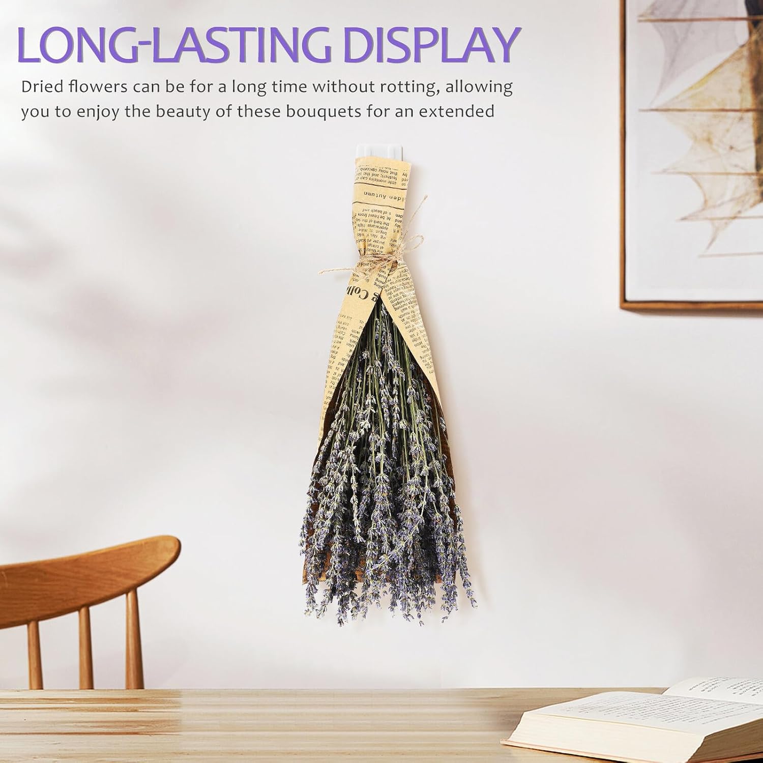 DOITOOL Dried Lavender Bouquet Bundle Artificial Lavender Flowers for Home Decor Wedding Party Centerpieces and Indoor Floral Arrangements