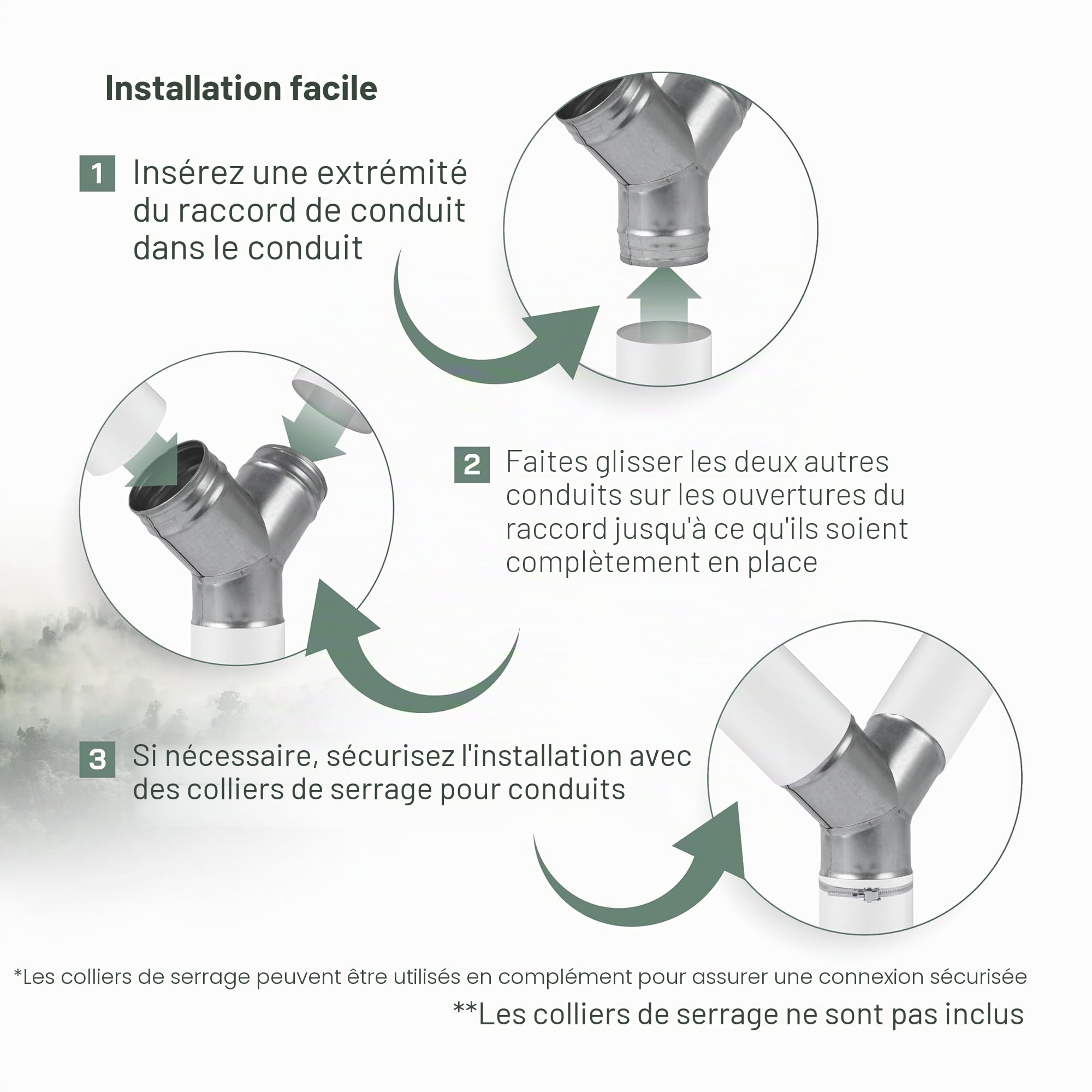 Vent Systems Connecteur de conduit de 150 mm à 3 voies pour tuyau rond en forme de Y - Extracteur de ventilateur - Connecteur en Y - Raccord en Y - Raccord en métal de 150 mm