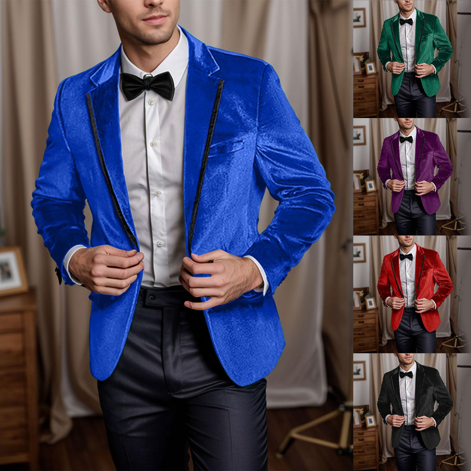 Americana de terciopelo para hombre, corte estrecho, chaqueta de un botón, esmoquin para graduación, boda, fiesta, cena, abrigos elegantes de color liso, chaqueta de cena, elegante chaqueta